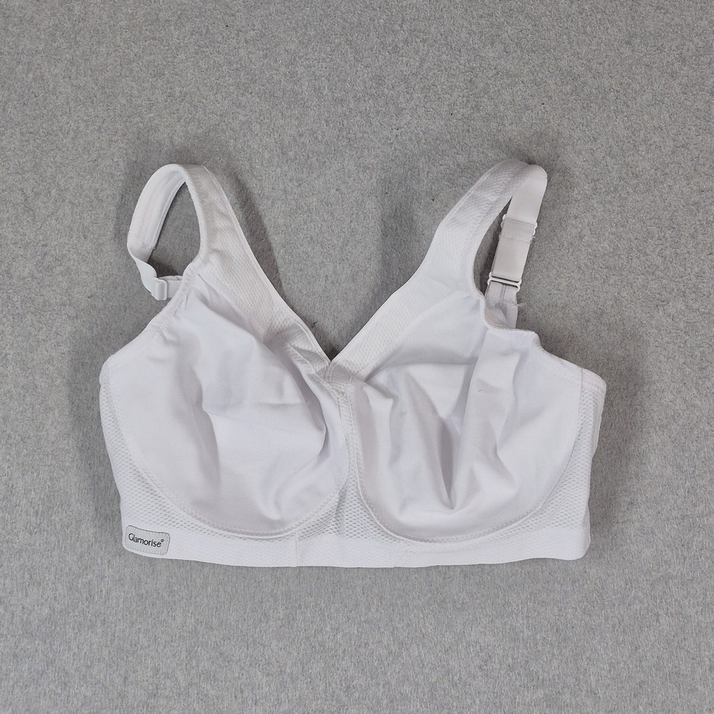 Glamorise Women Bra 36DD White Adjustable Strap 8049A Wireless Wide